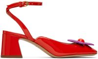 Moschino Red Heart Flower Heels