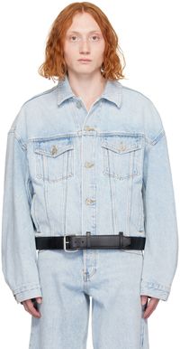 Alexander Wang Blue Belted Denim Jacket