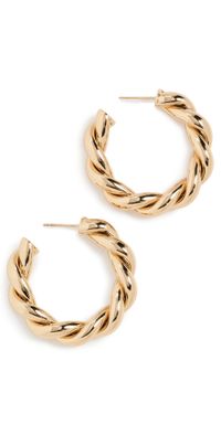 Jennifer Fisher 1 Twisted Lilly Mini Hoops Yellow Gold One Size