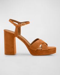 Dayna Suede Crisscross Platform Sandals