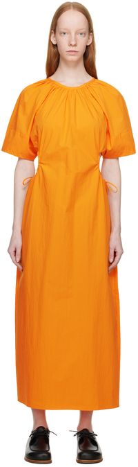 Missing You Already Orange Side Ring Midi Dress