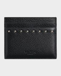 Men's Leather Rockstud Card Holder