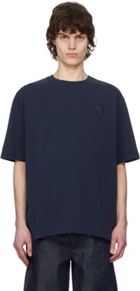Maison Kitsuné Navy Bold Fox Head Patch Oversize T-shirt