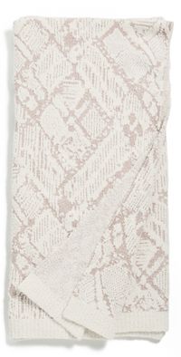 Barefoot Dreams CC Cotton Graphic Texture Throw Blanket Cream/Taupe One Size