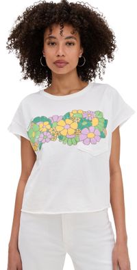 MOTHER The Keep On Rolling Pocket Tee Flower Patch S