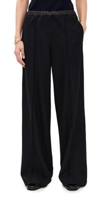 Vince Mid Rise Satin Combo Pull On Pants Black S