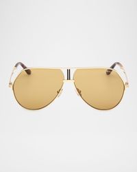Men's Rickie-02 Metal Aviator Sunglasses