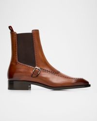 Men's Sartosea Brogue Patina Leather Chelsea Boots