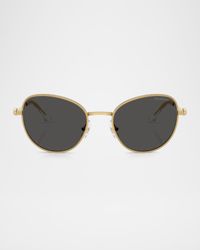 SK7032 Crystal Metal Round Sunglasses