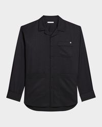 Men's Oversized Satin Jacquard Pajama Shirt