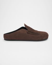 Les Mocassin Suede Mules