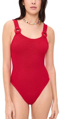 Hunza G Domino Embellished One Piece Red One Size