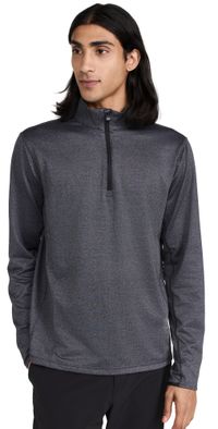 Greyson Tate Herringbone Performance Quarter Zip Black Herringbone L