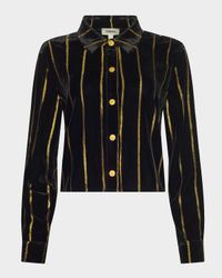 Cosette Metallic Stripe Crop Shirt