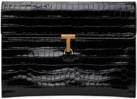 TOM FORD Pochette noire en cuir gaufré façon croco