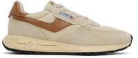 AUTRY Beige & Brown Reelwind Low Sneakers