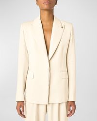 Single-Breasted Blazer Jacket with Pin