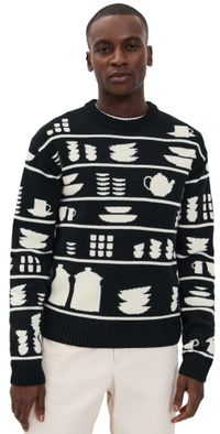 JW Anderson Crockery Jacquard Sweater Black/White L