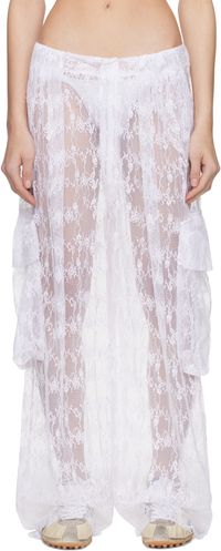 Collina Strada White Lace Pleated Cargo Pants