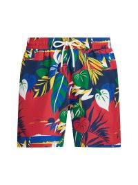 Men's Polo Ralph Lauren x Hoffman Fabrics Traveler Tropical Swim Trunks - Tropical Seascape - Size XXL