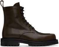Dries Van Noten Bottes kaki à laçage