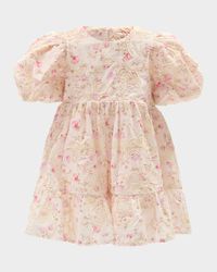 Girl's Marcela Embroidered Floral-Print Dress, Size 6M-3