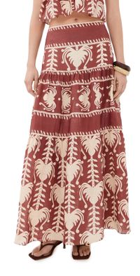 Johanna Ortiz Rituales Maxi Skirt Marsala/Ecru 0