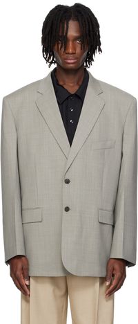 RECTO Gray Oversize Single Breasted Blazer