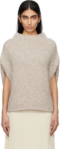 Lauren Manoogian Gray Handknit Shoulder Shell Vest