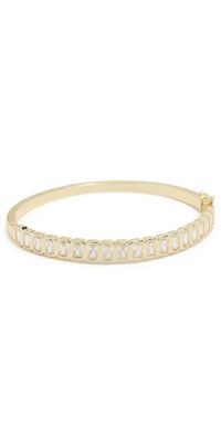 By Adina Eden Colored Baguette Cubic Zirconia Bezel Tennis Bangle Gold One Size
