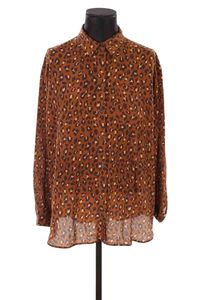 Sezane - Seconde Main - Chemise en soie - Taille M - Marron