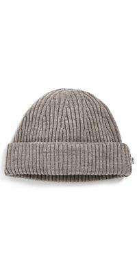 NN07 Merino Rib Knit Beanie Khaki Beige One Size