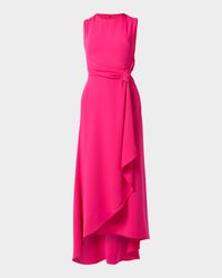 Evie Sleeveless Draped A-Line Maxi Dress