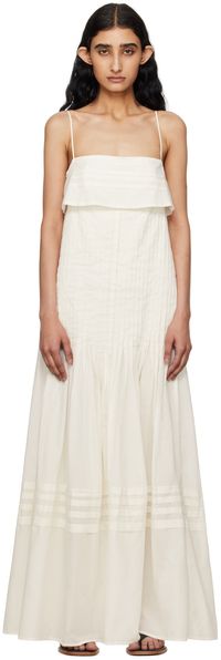 Staud Robe longue Kristina blanc cassé