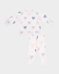 Girl's Hearts French Terry Sweatshirt & Leggings, Size 6M-3