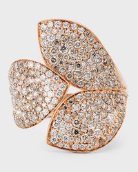 18K Rose Gold Diamond Pave 3-Petal Giardini Ring