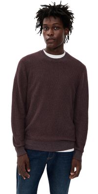 Vince Geo Jacquard Crew Sweater Port/Medium Heather Grey S