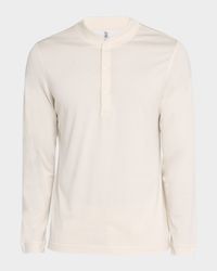 Men's Cotton Flat Knit Henley Shirt