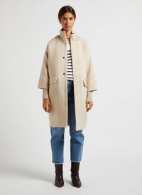 Maison 123 - Manteau en laine mélangée - Taille XL - Beige