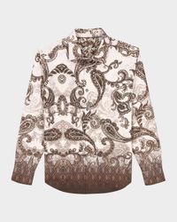 Men's Wallington Cotton Ombre Paisley Button-Down Shirt