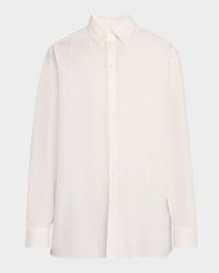 Men's Lace Appliqué Button-Down Shirt