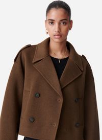 Vanessa Bruno - Manteau court en laine mélangée - Taille 44 - Vert