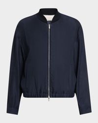 Zip-Front Twill Bomber Jacket