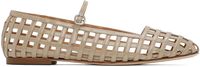 Aeyde Beige Uma Caged Mary-Jane Ballerina Flats