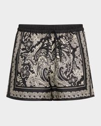 Frances Paisley Drawstring Silk Shorts