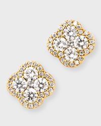 18K Yellow Gold G-H/SI Diamond Stud Earrings, 1.36tcw