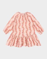 Girl's Coco Floral Striped Drop Waist Dress, Size 2-10