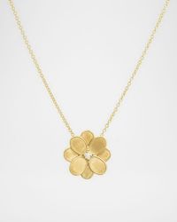 18K Yellow Gold Flower Pendant with Diamonds