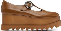 Stella McCartney Tan Elyse T-Bar Platform Mary Jane Derbys