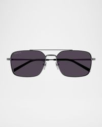 Men's Petit GG 58mm Metal Navigator Sunglasses